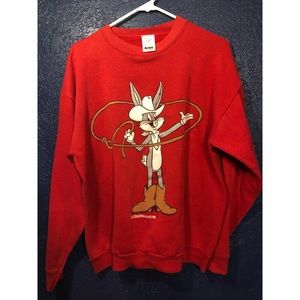 Red Vintage Bugs Bunny Crew Neck